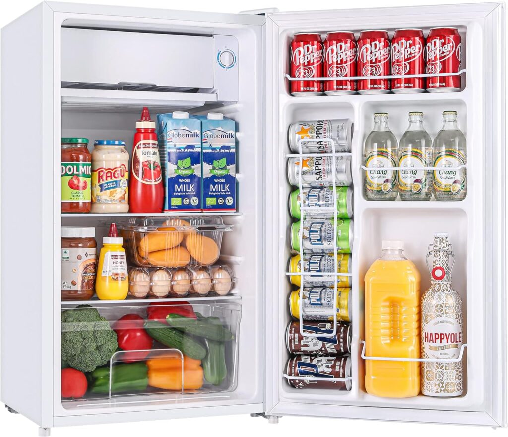 small fridge and freezer
