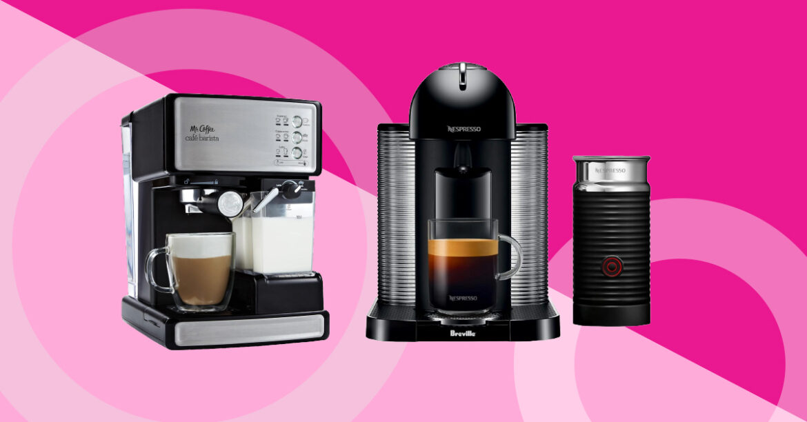 Best Coffee Makers - A range of premium coffee makers in a modern kitchen, brewing various coffee styles from espresso to drip coffee.