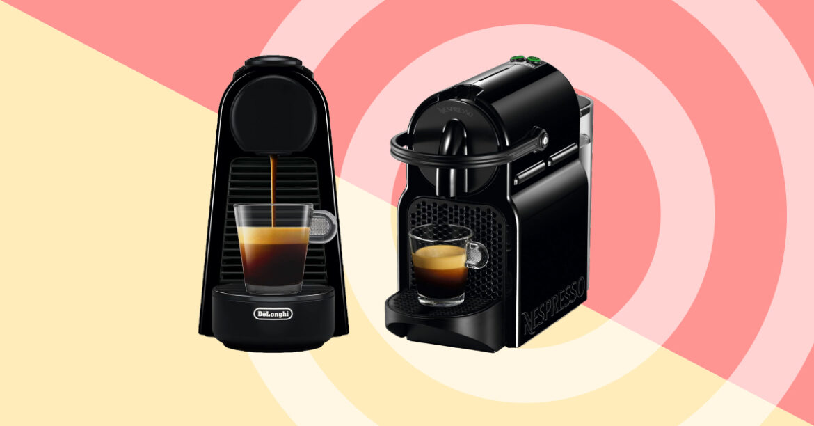 Best Nespresso Machines - A stylish Nespresso machine on a kitchen countertop, brewing a fresh espresso with rich crema, perfect for coffee lovers.