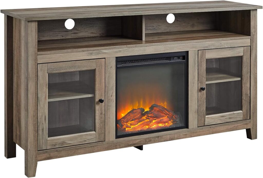most realistic electric fireplace insert, Walker Edison Fireplace TV Stand