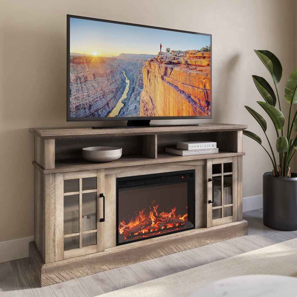 top rated electric fireplace tv stand