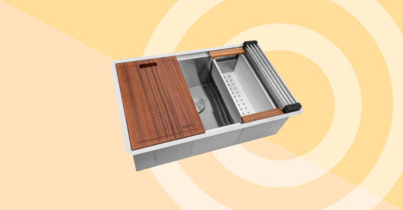 A modern and stylish best kitchen sink with a sleek design, deep basin, and high-quality faucet, installed in a well-organized kitchen countertop.