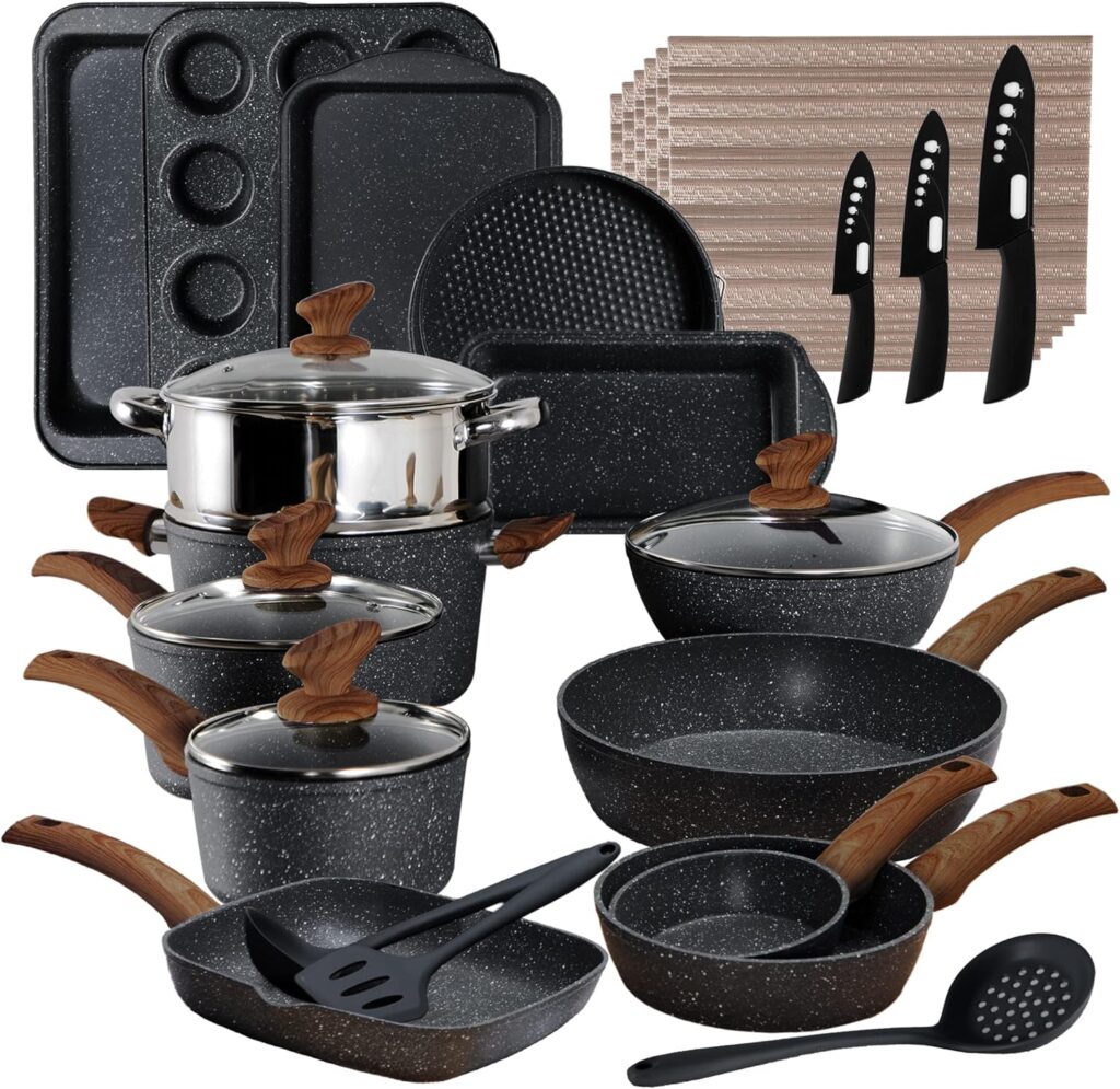 induction pots and pans set, best pots and pans for electric stove, good pots and pans, best cookware for gas stove, best cooking pots, safest non stick pan