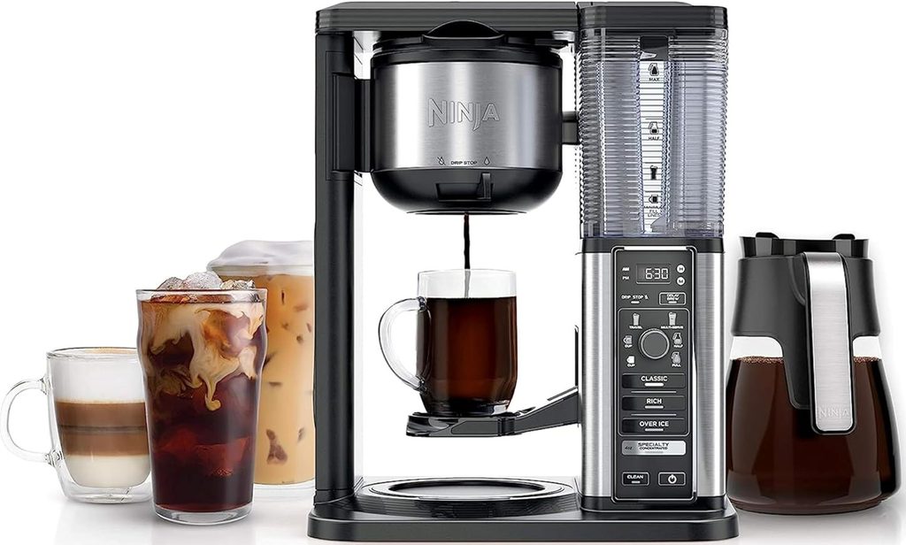The Best Coffee Maker — Ninja CM401 Coffee Maker featuring a modern countertop design, glass carafe, and versatile brewing options for different coffee preferences.