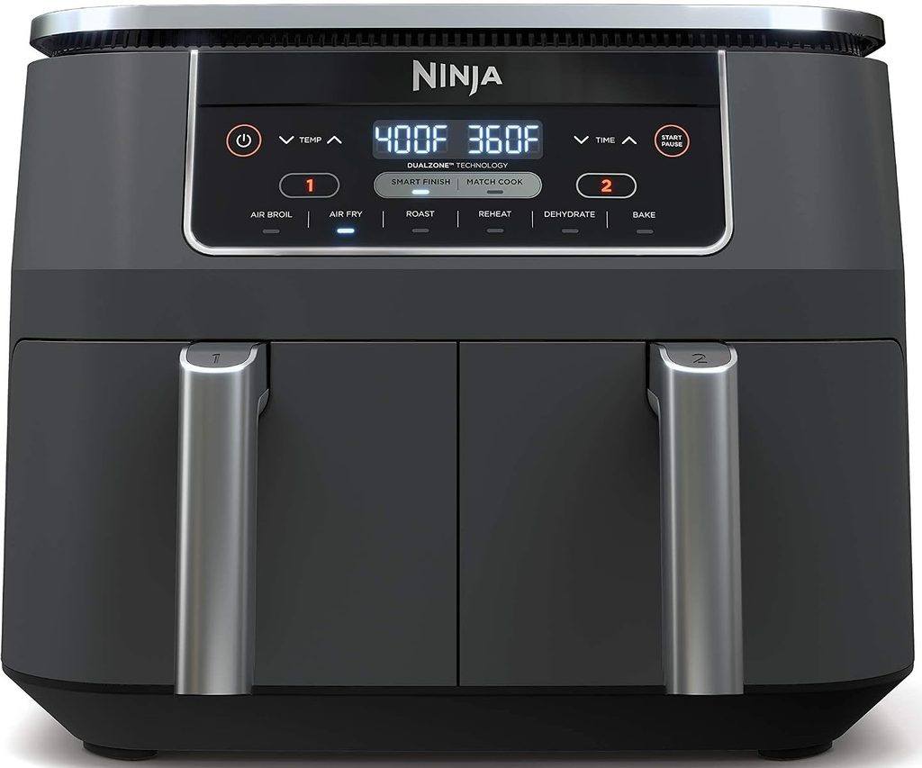 The Best Air Fryer — Ninja DZ201 Air Fryer featuring dual cooking baskets and digital controls for convenient everyday meal preparation.