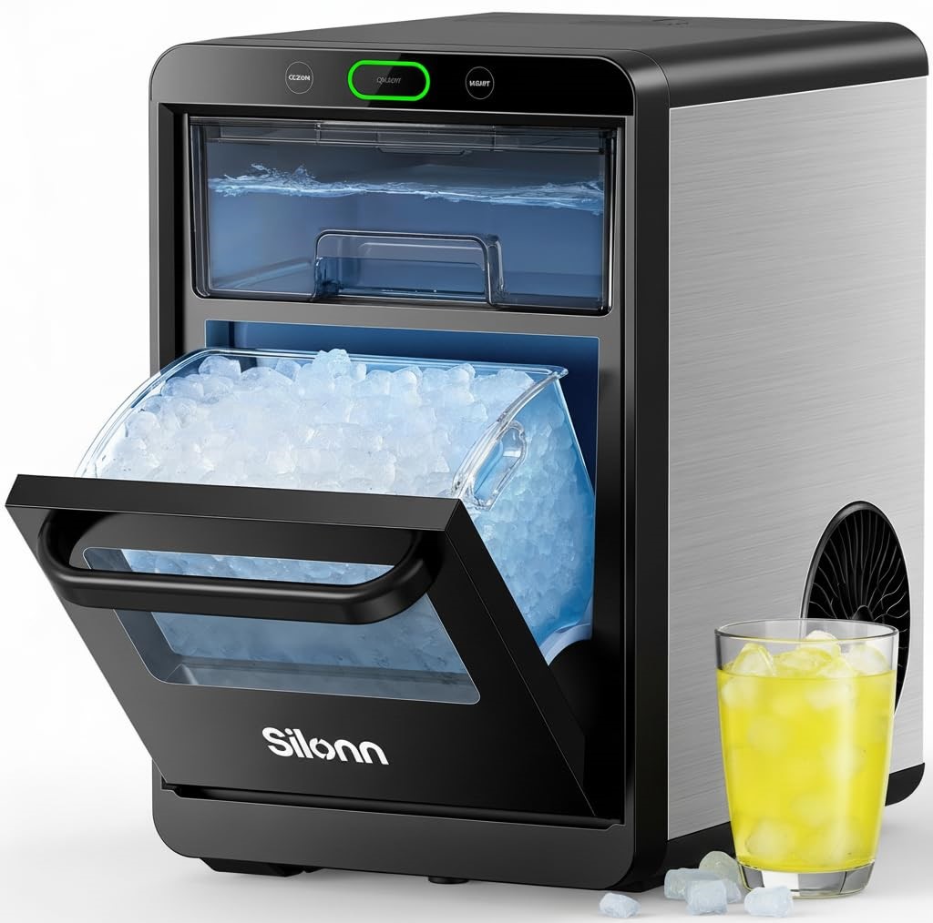 The Best Ice Maker — Silonn SLIM32T Ice Maker featuring a compact countertop design and user-friendly controls for convenient everyday ice production.