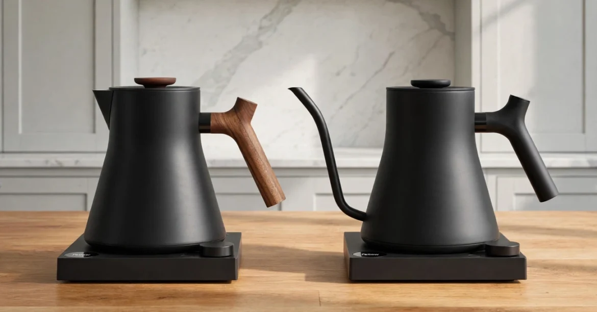 The Best Electric Kettle — A collection of modern electric kettles featuring stainless steel finishes, sleek silhouettes, and convenient temperature controls for everyday kitchen use.